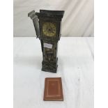 A Huntley & Palmers tin in the form of a longcase clock A/F