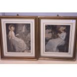 A pair of colour mezzotints to inc Lady Hamilton as spinster,