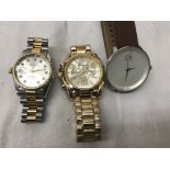 Three watches marked Calvin Klein,