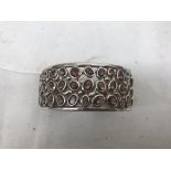 A HM silver garnet set bracelet