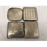 Four HM silver cigarette cases