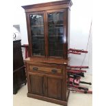 An Edwardian mahogany secretaire bookcase