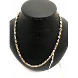 A 9ct fancy link bi-gold necklace