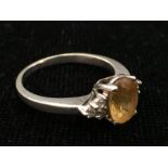 A 9ct Citrine dress ring