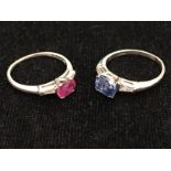 A platinum tanzanite ring and ruby example