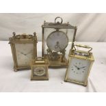 Four carriage-style clocks