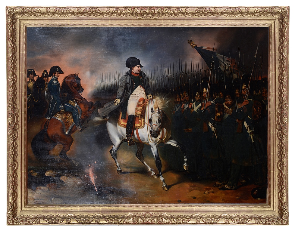 Circle of François Émile De Lansac (French, 1803-1890): Napoleon on horseback before his troops,