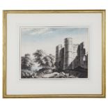 Thomas Hearne, F.S.A. (British, 1744-1817): Donnington Castle, watercolour, H 30 x W 40 cm.