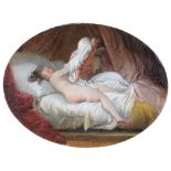 Circle of Jean-Honoré Fragonard (1732-1806): La chemise enlevée, oil on canvas laid on board,