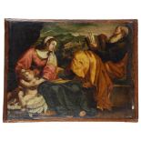 Italian School (16th/17th century): The Holy Family with St John the Baptist, oil on panel,