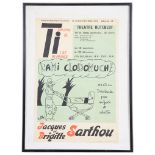 An original French threate poster,'L'Ami Clodomuche', Paris, colour lithograph,