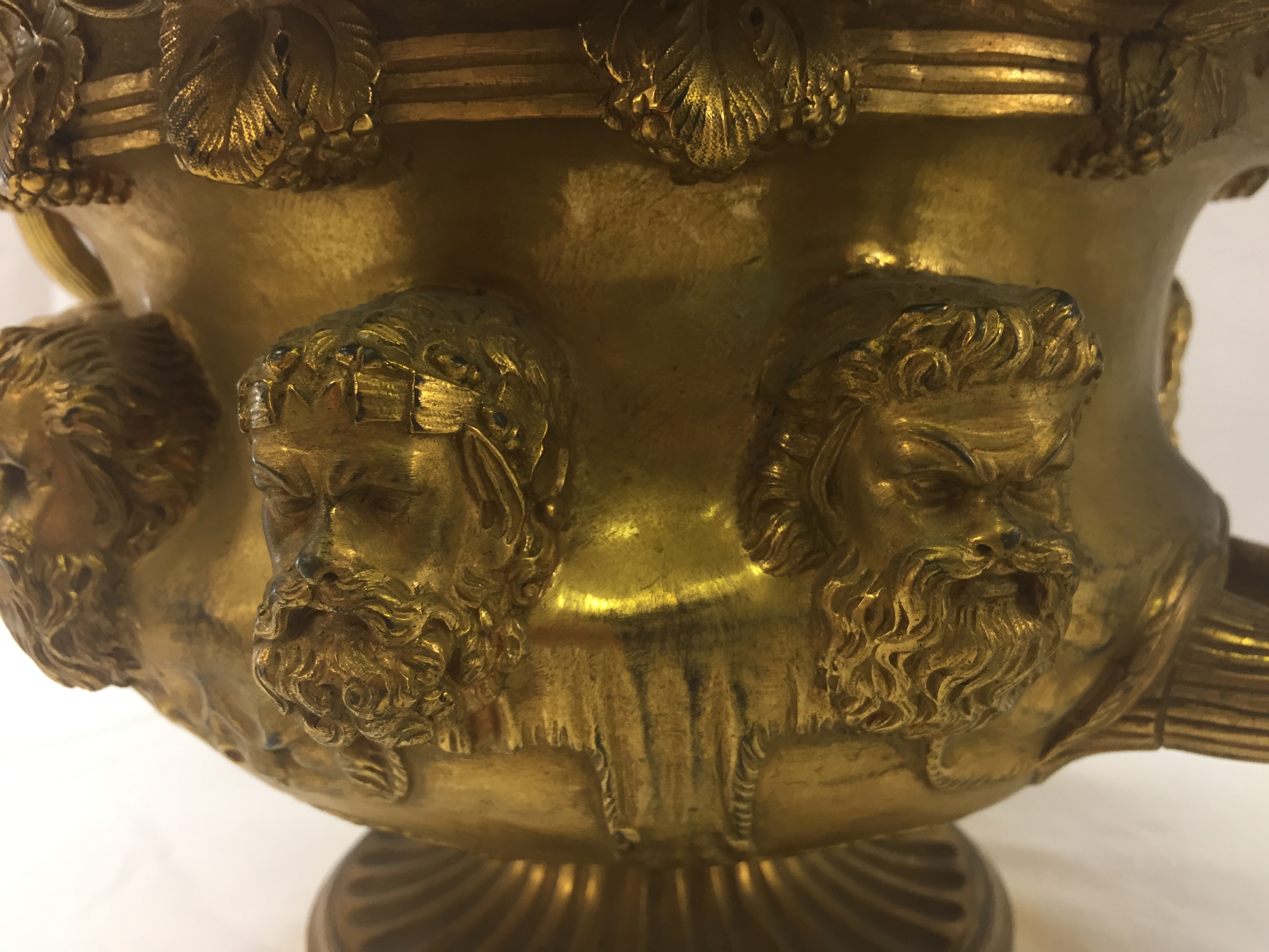 A French Gilt Bronze Model of the Warwick Vase: 19th century, with twisted handles, - Image 9 of 11