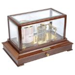 A Barograph by S D Neill Ltd, Belfast: Clean mahogany case with bevelled glass,