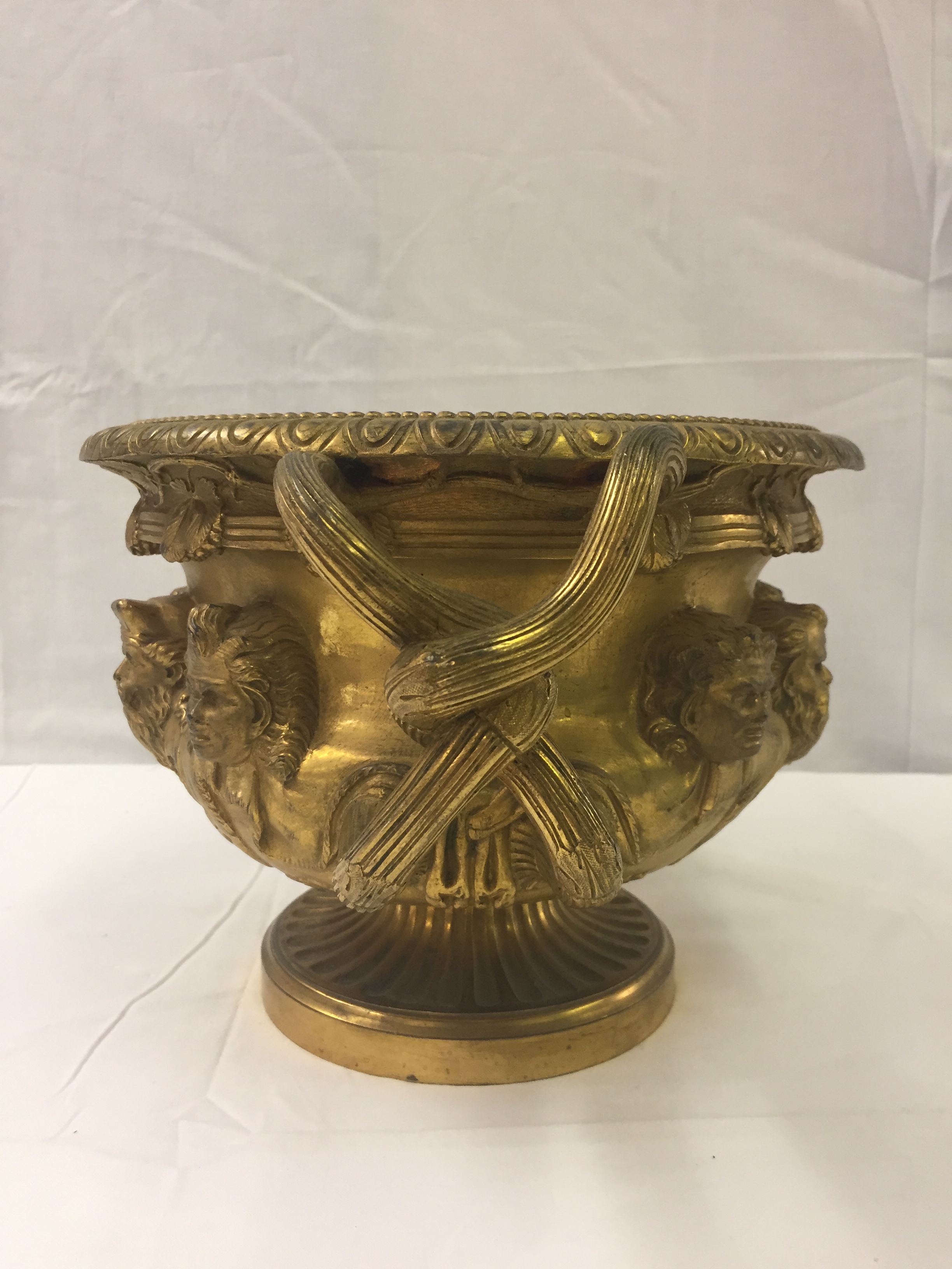 A French Gilt Bronze Model of the Warwick Vase: 19th century, with twisted handles, - Image 3 of 11