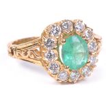 An Emerald & Diamond Dress Ring: Portuguese 0.