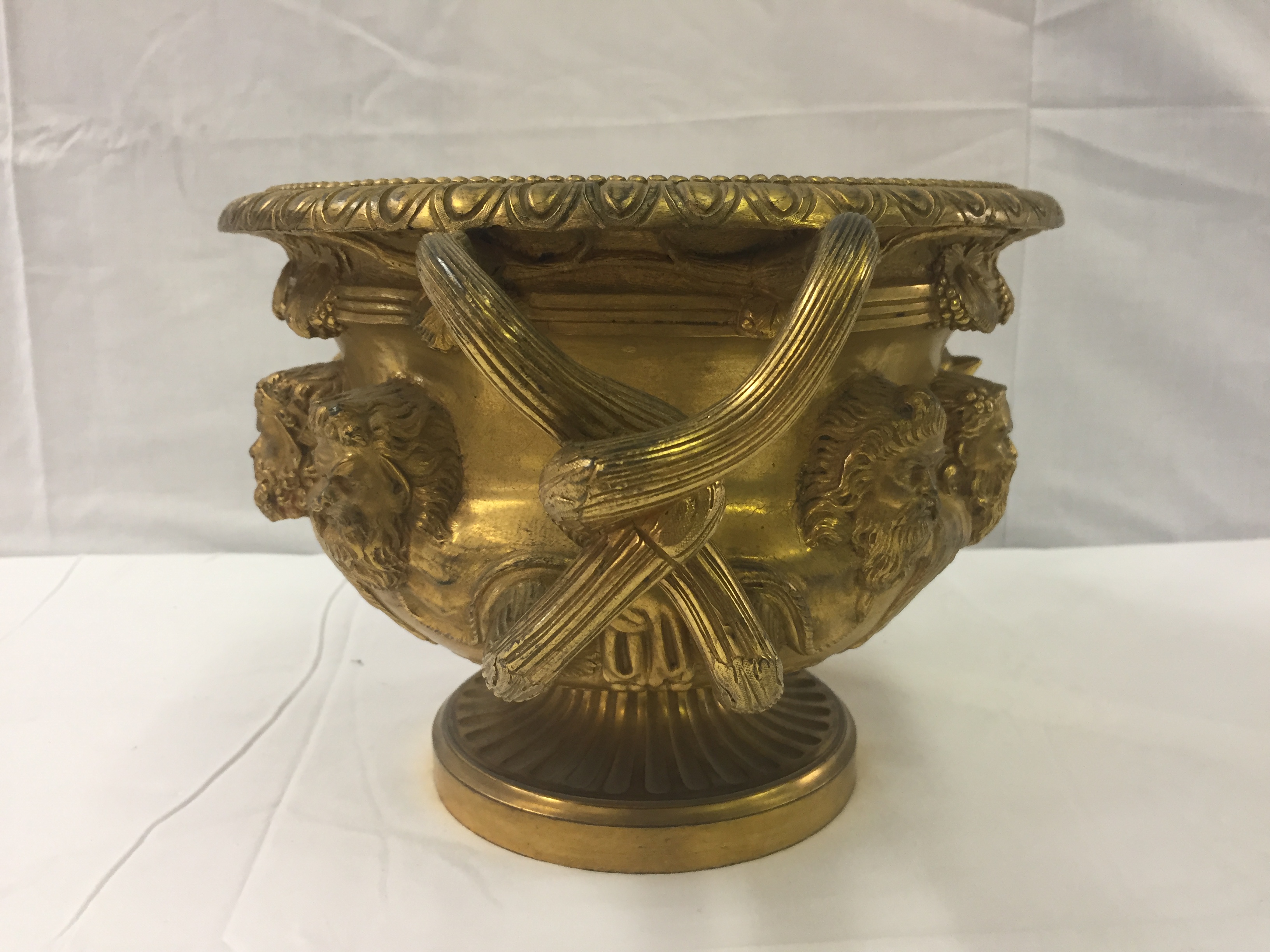 A French Gilt Bronze Model of the Warwick Vase: 19th century, with twisted handles, - Image 5 of 11