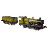 A 5-Inch Gauge Live Steam Locomotive and Tender: In LNER livery with matching to the tender,