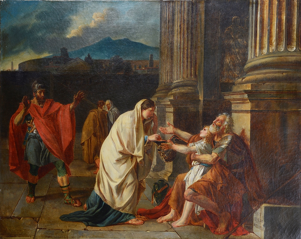 Circle of Jacques-Louis David (French, 1748 - 1825): Belisarius Begging for Alms, oil on canvas,