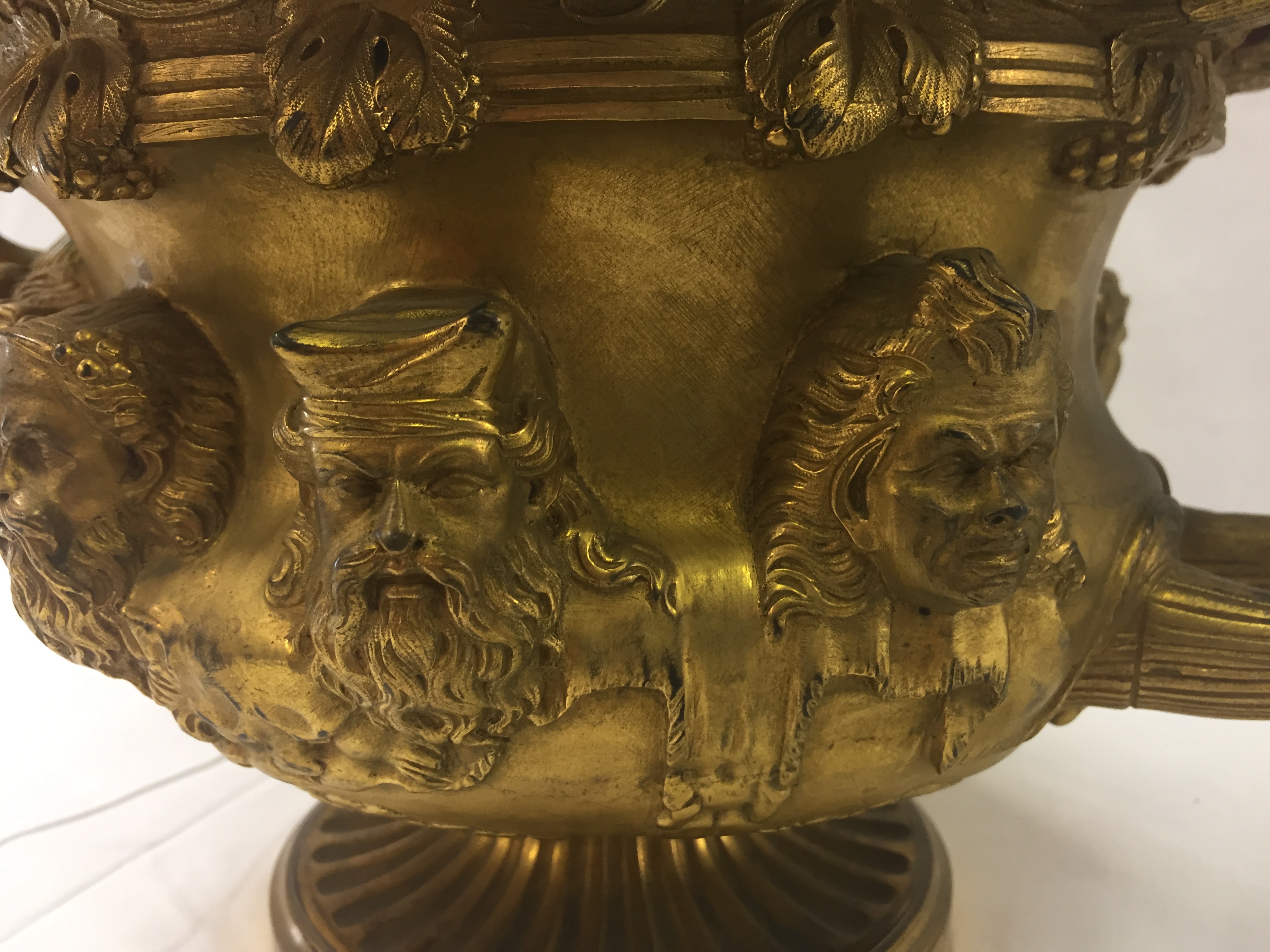 A French Gilt Bronze Model of the Warwick Vase: 19th century, with twisted handles, - Image 7 of 11