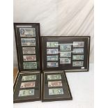 A quantity of framed English bank notes