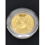 A cased Guernsey gold £25 coin: 1995