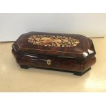 A Sorrento hand-made musical jewellery box with inlaid top