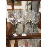 A set of glasses with iridescent bamboo stems,