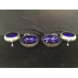 HM silver salts with blue glass liners