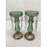 A pair of Bohemian glass lustres