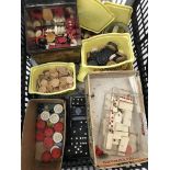 A box of assorted gaming counters to inc ivory examples