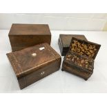 A quantity of boxes to inc tea caddy, writing slope,