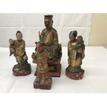 Four 19th/20th century wooden gesso figures;
