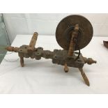 A 19th century table top spinning wheel