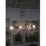 A Murano glass 12 branch chandalier of large proportions,