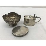 A collection of silver to inc a bowl,