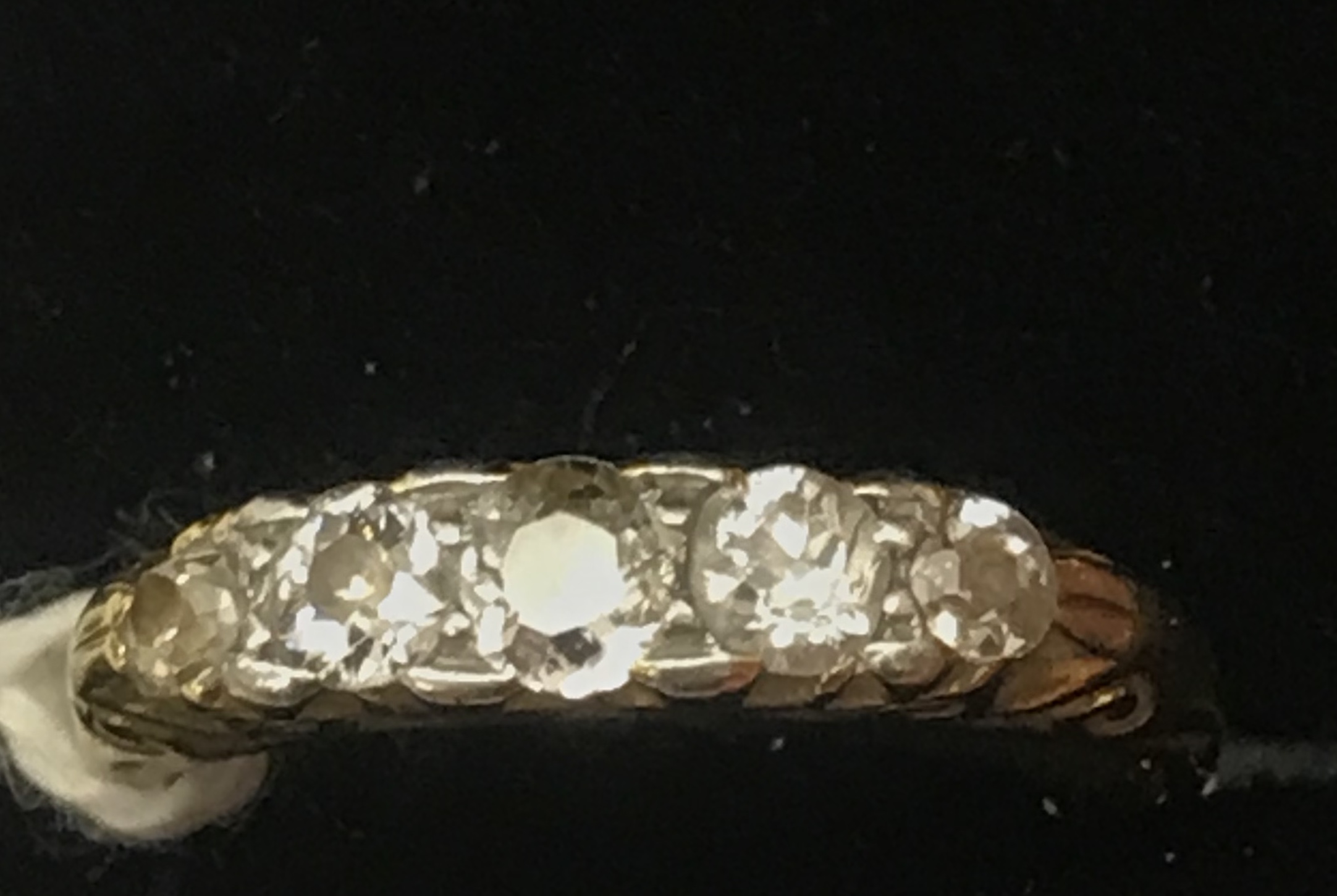 An 18ct five-stone diamond ring