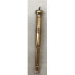 A Victorian 9ct gold cigar piercer by E Barker