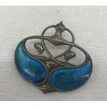 A 950 silver Art Nouveau Knox-style brooch CONDITION REPORT: Enamels perfect with no