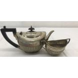 A HM silver teapot and sucrier