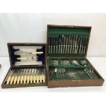 A mahogany-cased cutlery set by Mappin & Webb;