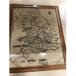 A Georgian map sampler by Anne Attryde of Guilford,