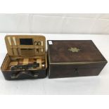 A 19th century mahogany vanity case together with another cased example