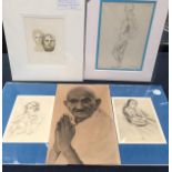 A selection of unframed pictures of figural subjects to include a hand signed artist's proof Leonor