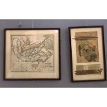 Two hand-coloured 19th century maps of the Battle of Waterloo,