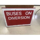An enamel 'Buses on Diversion' sign