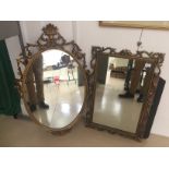 Two mirrors to inc a 19th century carved giltwood framed example
