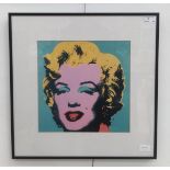 An Andy Warhol screen print depicting Marilyn Monroe,
