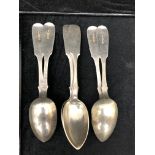 Six Russian silver serving spoons: Moscow,