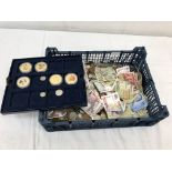 A quantity of World and GB coins,