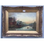 A 19th century maritime oil on board, indistinctly signed,